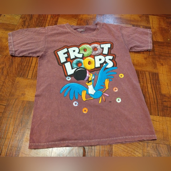 2022 Kellogg's Froot Loops Cereal Distressed Logo Short Sleeve Tshirt Women's XS - Picture 2 of 3